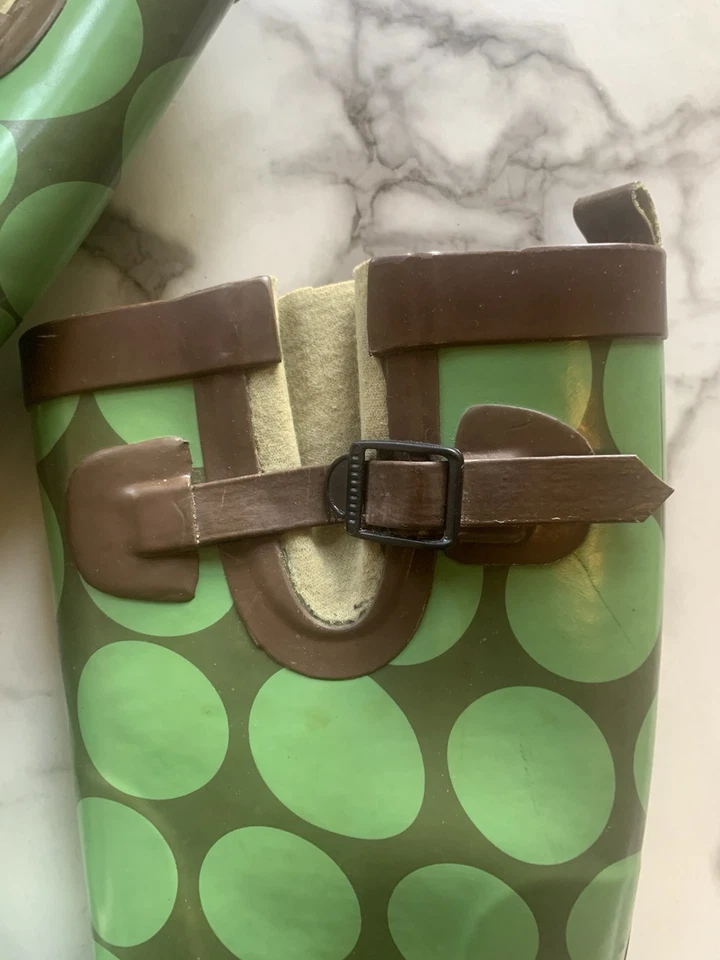 Bota de Lluvia CAPELLI NEW YORK Lunares-Talla 9-Kelly Verde/Marrón Foto 3 de 4