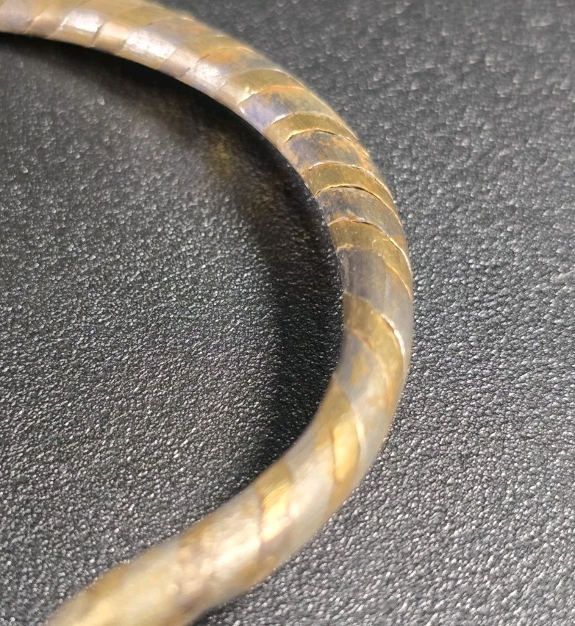 Vintage Mid-Century Brass Snake Bracelet