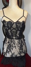 Gorgeous Brand New Lace Zip Up Dress lingerie for women Black In Size Small