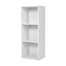 3 Tier Shelf Display Bookshelf Bookcase Storage White Rack Wooden Shelving