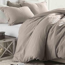 Size Duvet Cover 3 Pieces, Soft Lightweight Light Taupe Quilt Cover King Tan
