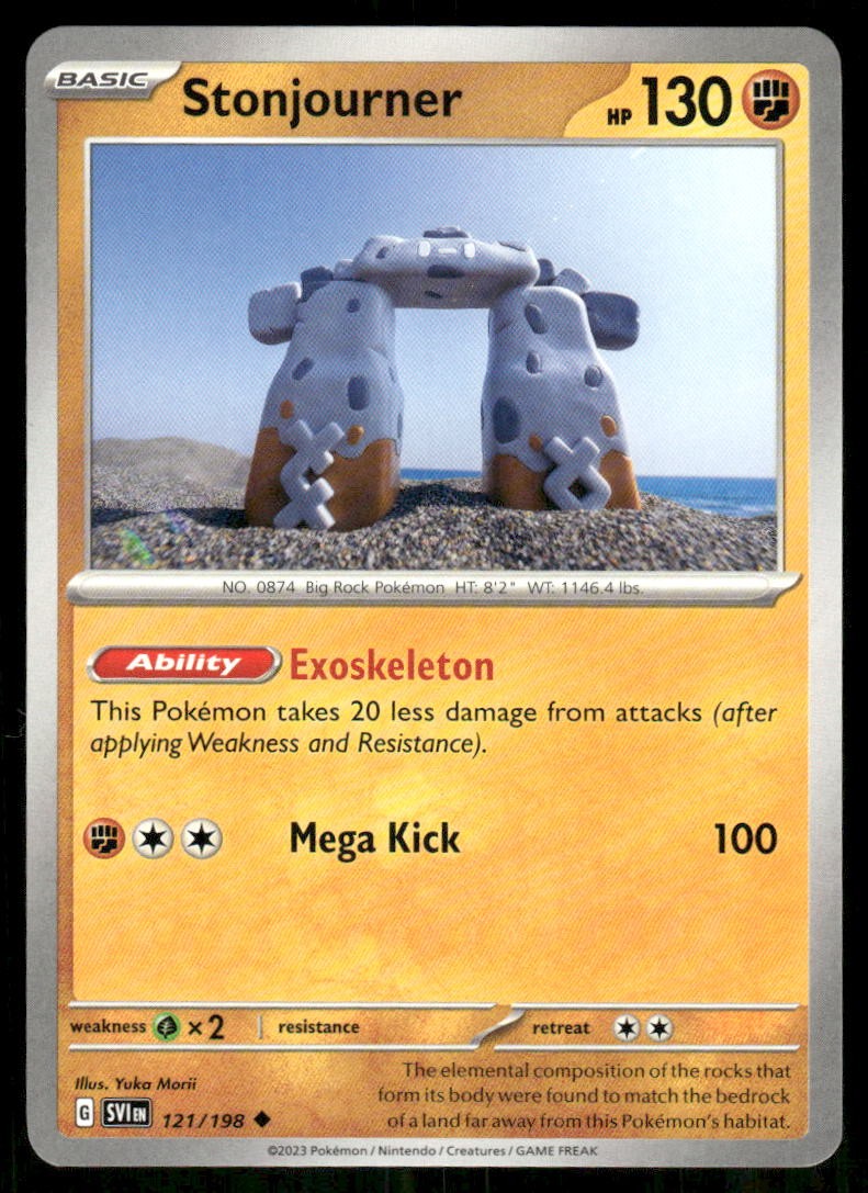 Stonjourner Scarlet & Violet Base Set [121/198] NM Pokemon Yuka Morii