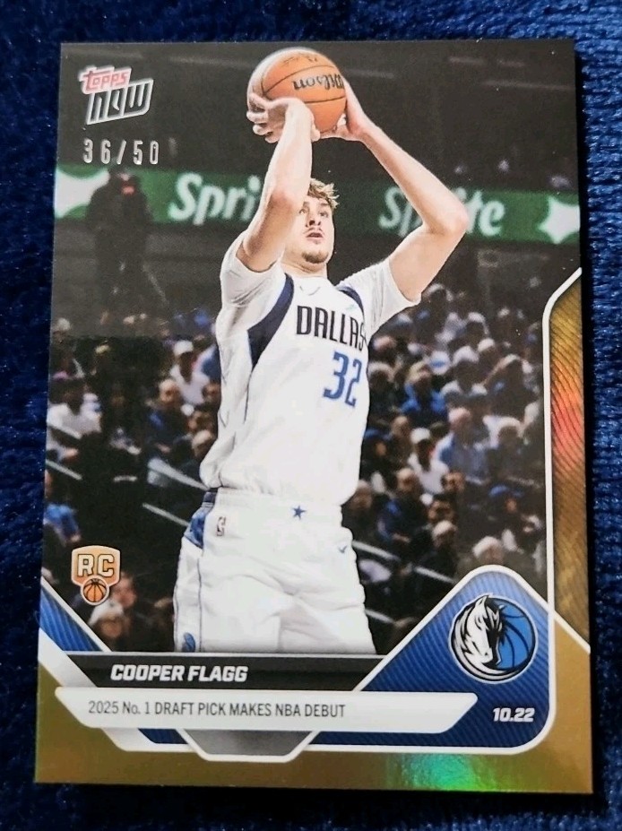 COOPER FLAGG 2025-26 Topps Now NBA Debut RC Rookie GOLD 36/50 #6