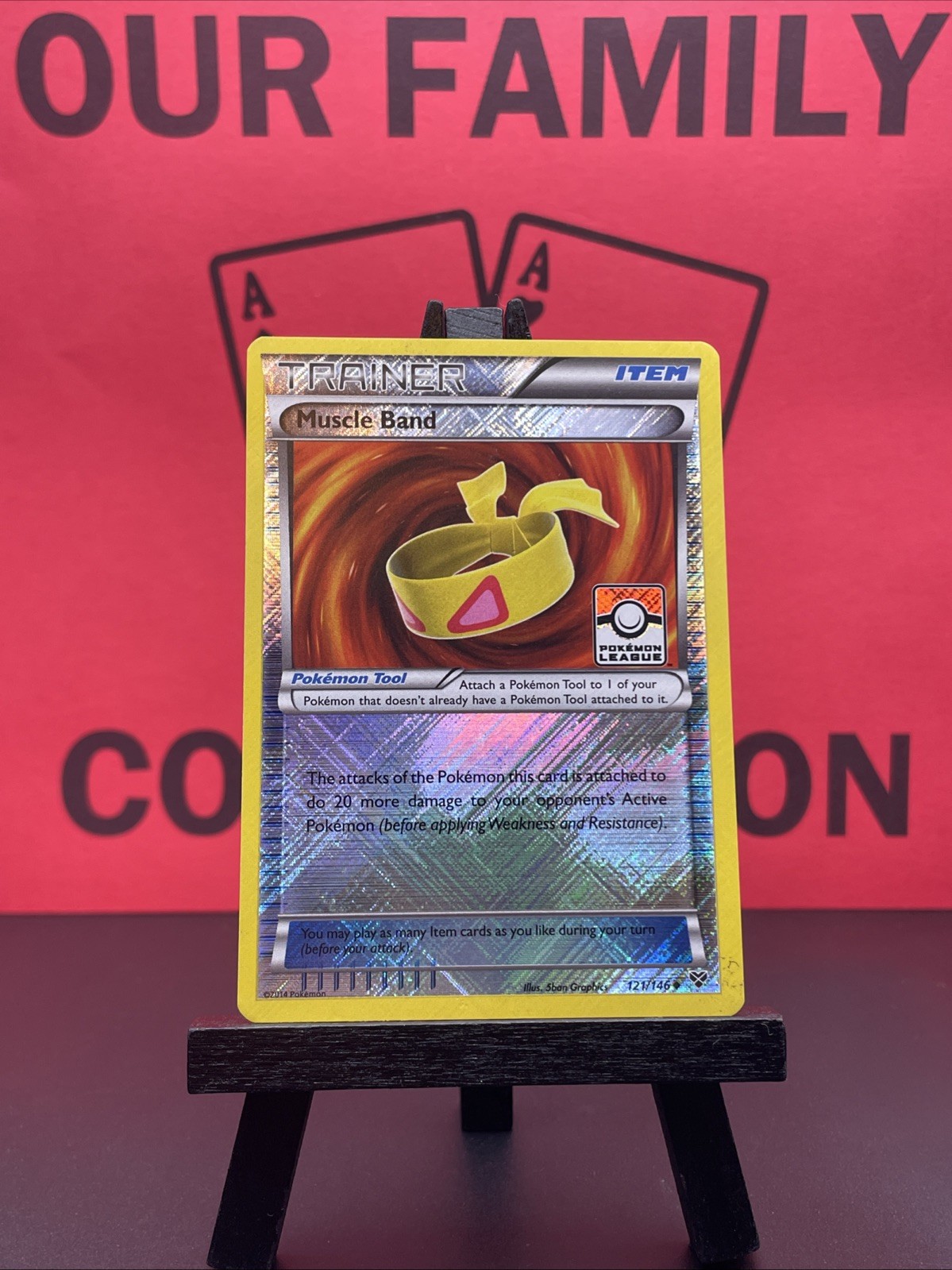Muscle Band 121/146 Pokemon League Reverse Holo Stamped Pokemon TCG 2014 LP