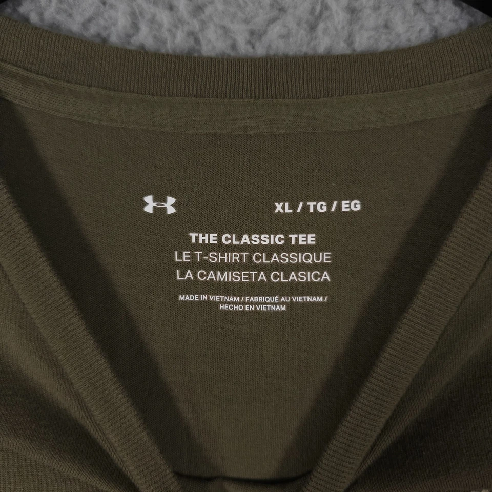 Under Armour Shirt Women XL Green Freedom American Flag The Classic Tee Military - Image 3 of 4