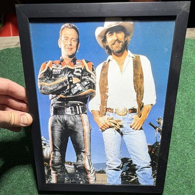 Cowboy Marlboro and Harley Davidson. Framed photo