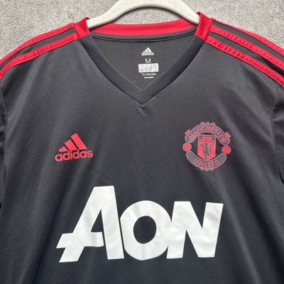 Manchester United Jersey Medium AON Adidas Climacool Black Shirt