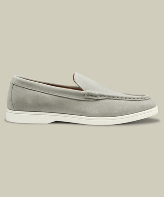 Charles Tyrwhitt Suede Slip On Loafers - Light Gray