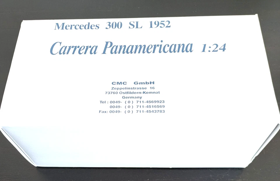 CMC Mercedes 300 SL Model Car 1952 Carrera Panamerica 1:24, Diecast, Silver, Box - Image 3 of 4