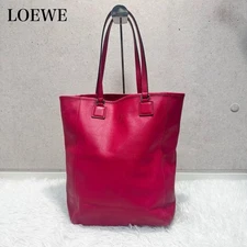 LOEWE Anagram Tote Bag Pink Leather Authentic A4 Size Excellent Condition