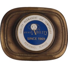 Availability Inc Recruiting Recruiter Service St Louis 1970s Nos Vtg Belt Buckle
