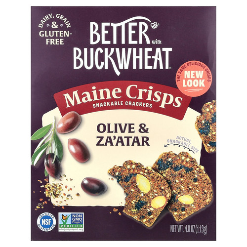 Maine Crisps Snackable Crackers, Olive & Za'atar, 4 oz (113 g)