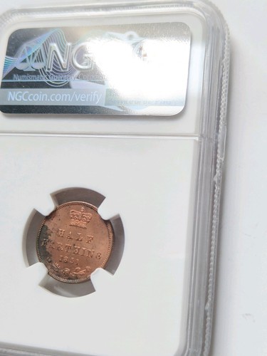 Great Britain United Kingdom 1851 Half Farthing NGC MS62RB Mint Lustre Video - Picture 6 of 6