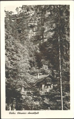 AMSELFALL WASSERFALL, Schweiz - Vintage Postkarte