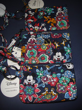 VERA BRADLEY LIGHTEN UP ZIP ID  LANYARD in the "DISNEY PLAYFUL FLORAL" PATTERN 