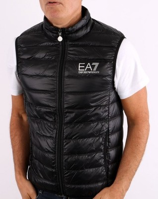 Emporio Armani Ea7 Core Logo Down Gilet Packable Lightweight Gilet Black Size. L