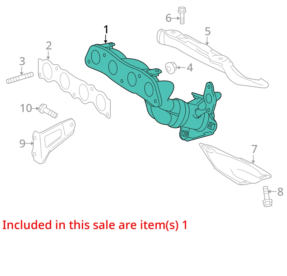 Toyota Prius 2014 colector de escape fabricante de equipos originales 141 k millas - LKQ334162915 Foto 4 de 4