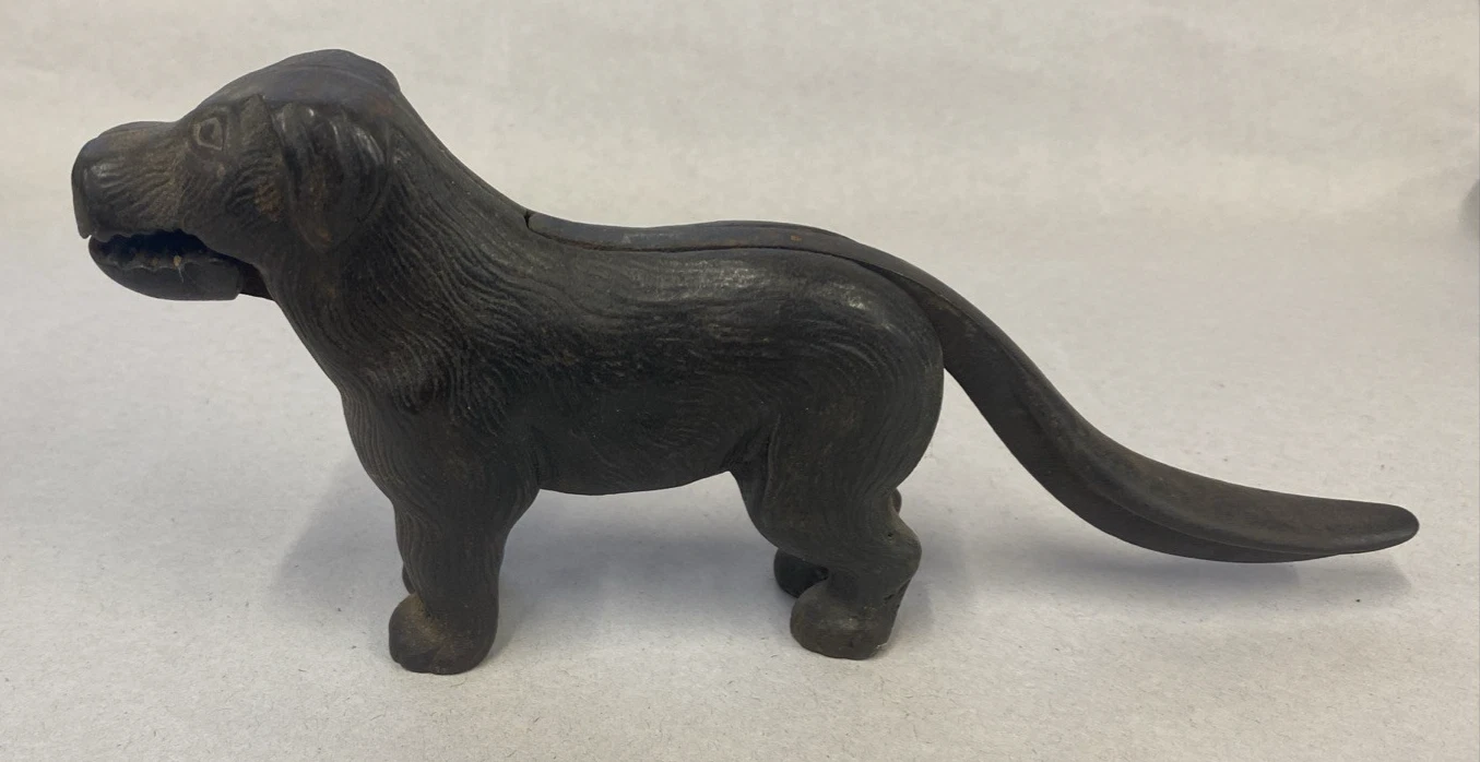 Antique Cast Iron Dog Nutcracker Victorian Edwardian Style Kitchen Tool Vintage