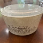 Vintage Pyrex #473 Forest Fancies Mushroom 1 Qt Casserole Dish USA WITH LID
