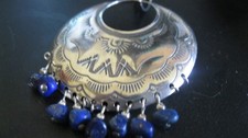 Q.T. 925 LAPIS  ZUNI  GOEGEOUS PENDANT DESIGNER MARK