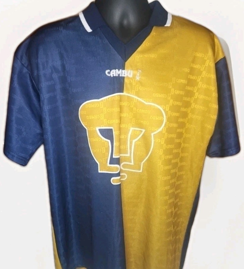 Vintage Estrella Ojeda Men's Blue Gold Pumas Soccer Futbol Jersey Size XL 