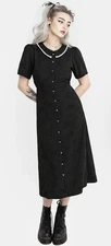 EUC WOMENS US 14 (bust 46”) DISTURBIA MEDEA BUTTON FRONT COLLARED MIDI DRESS