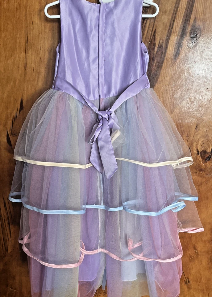 Vestido Princesa Unicornio Niña Talla 6 Cumpleaños Conjunto Disfraz Arco Iris Tutú Vestido Foto 4 de 4