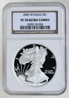 2005-W American Silver Eagle S$1 NGC PF70 Ultra Cameo (Brown Label)