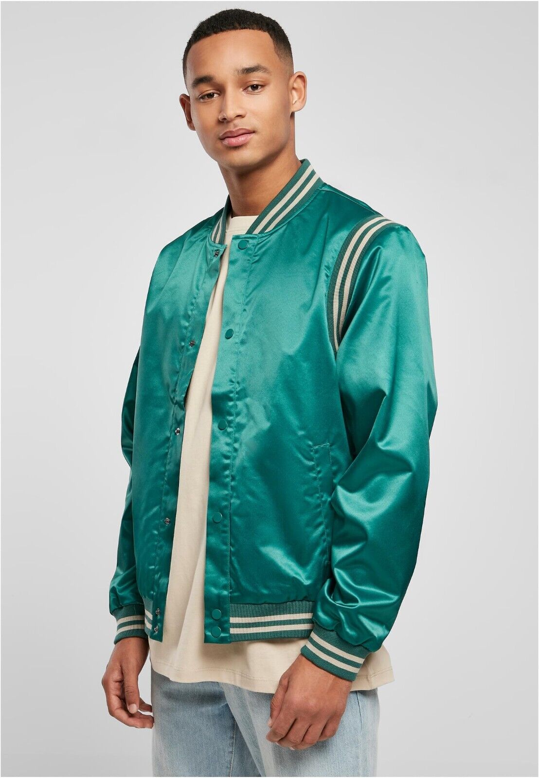 Urban Classics Jacket Men's Jacket Satin College Green Over Size | eBay