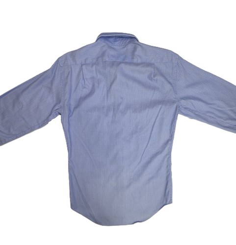 Lorenzo Uomo The Perfect White Shirt Long Sleeve Button Up Blue Mens SIze 32-33 - Picture 10 of 12