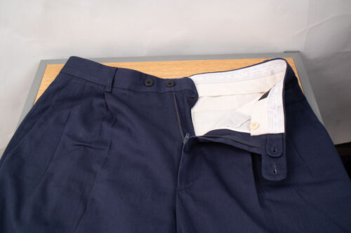 Zanella Sacks Fifth Avenue Pleated Front Slacks 32 (30 X 28) Men's Slacks Blue - Picture 7 of 9