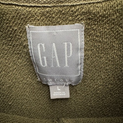 GAP Sweats Women's Large Oversized Olive Green Hoodie Jacket Pullover Fleece - Picture 2 of 7