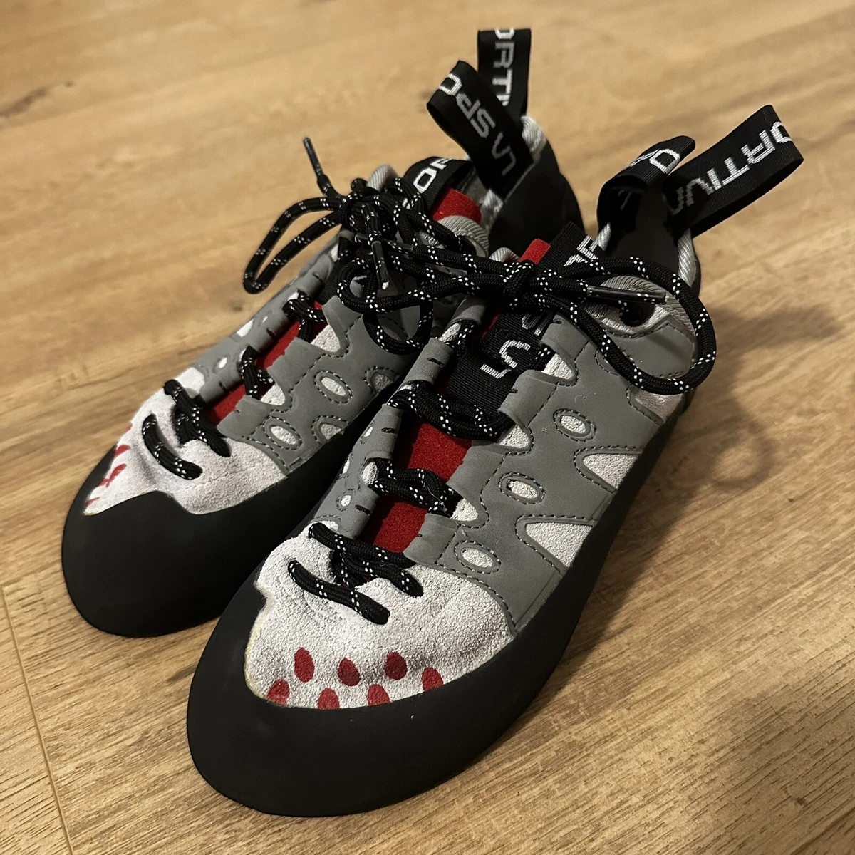 La Sportiva Tarantulace Rock Climbing Shoes Boots Womens US 5.5 Gray Hibiscus