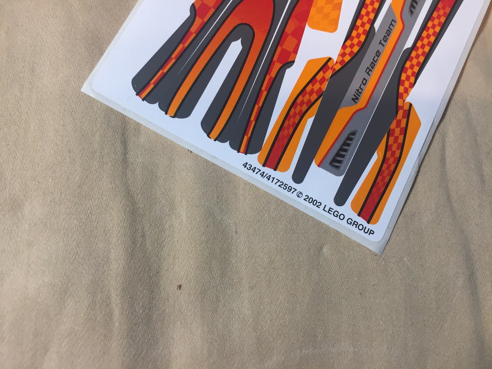 Nitro Racing Sticker Genuine LEGO Sticker Sheet Nitro Race Team 8473 Unused 43474 | eBay