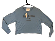 Forever 21 Womens Long Sleeve Tank T-Shirt Blue Juicy Couture Los Angeles Size S