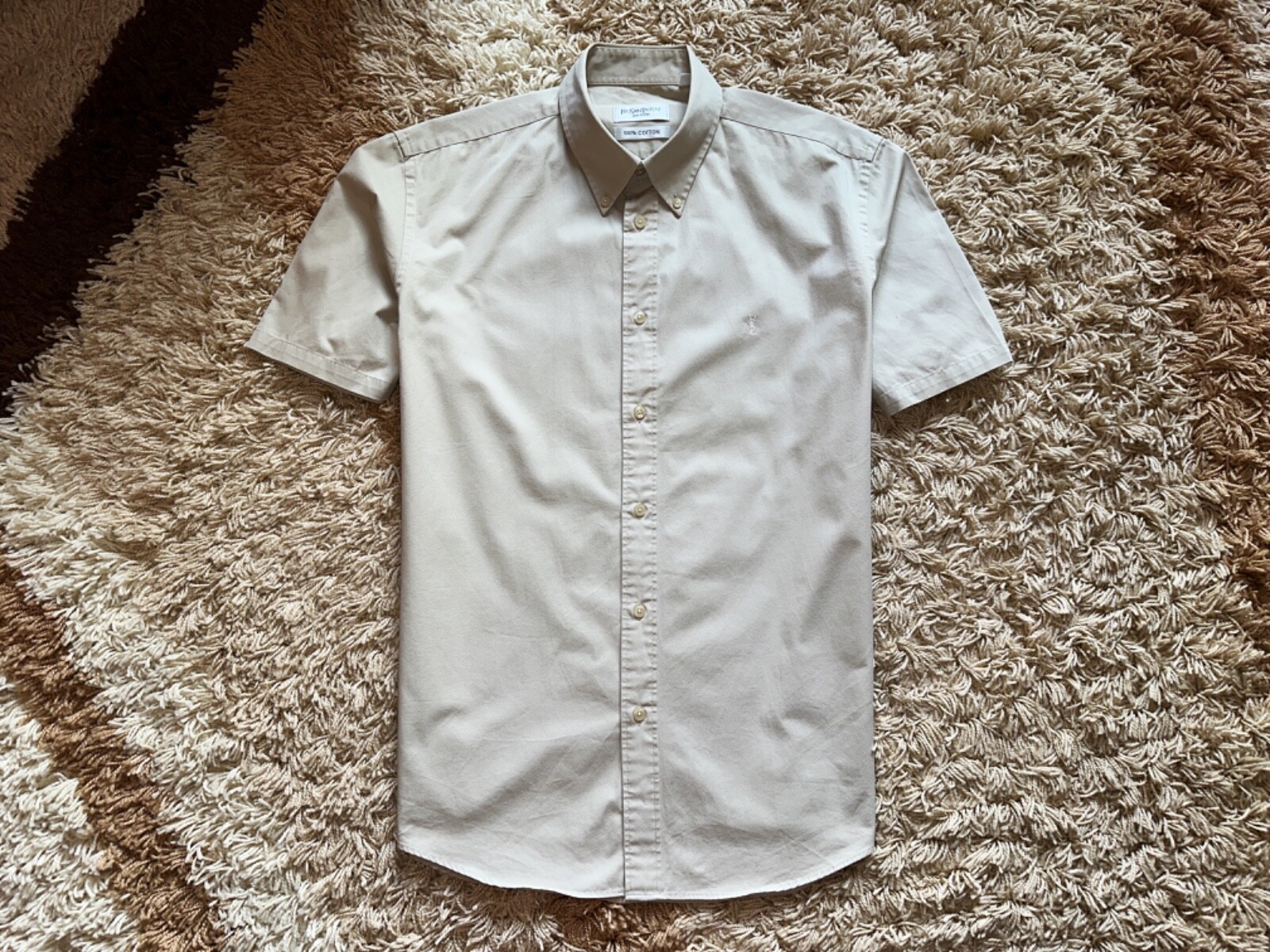 Camicia da uomo vintage Yves Saint Laurent beige taglia L
