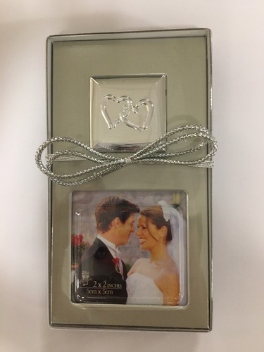 SET OF 10 Mini Combined Heart Silver Photo Frame Wedding Table Decor Favours - Picture 5 of 5