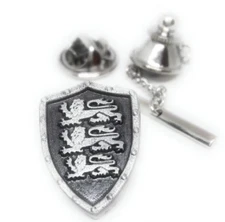 PEWTER SCOTTISH LION SHIELD TIE TACK / LAPEL PIN