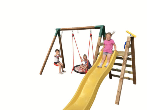 Kids Slide 8ft Blue Climbing Frame Playhouse Outdoor 2.5m Wavy Water Slide New - Picture 5 of 7
