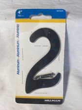 Hillman 841620, 2 - 4" Black Nail On Aluminum House Mailbox Number