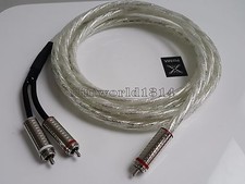 1x Subwoofer Audio Cable Y split silver Plated 1 RCA To 2 RCA