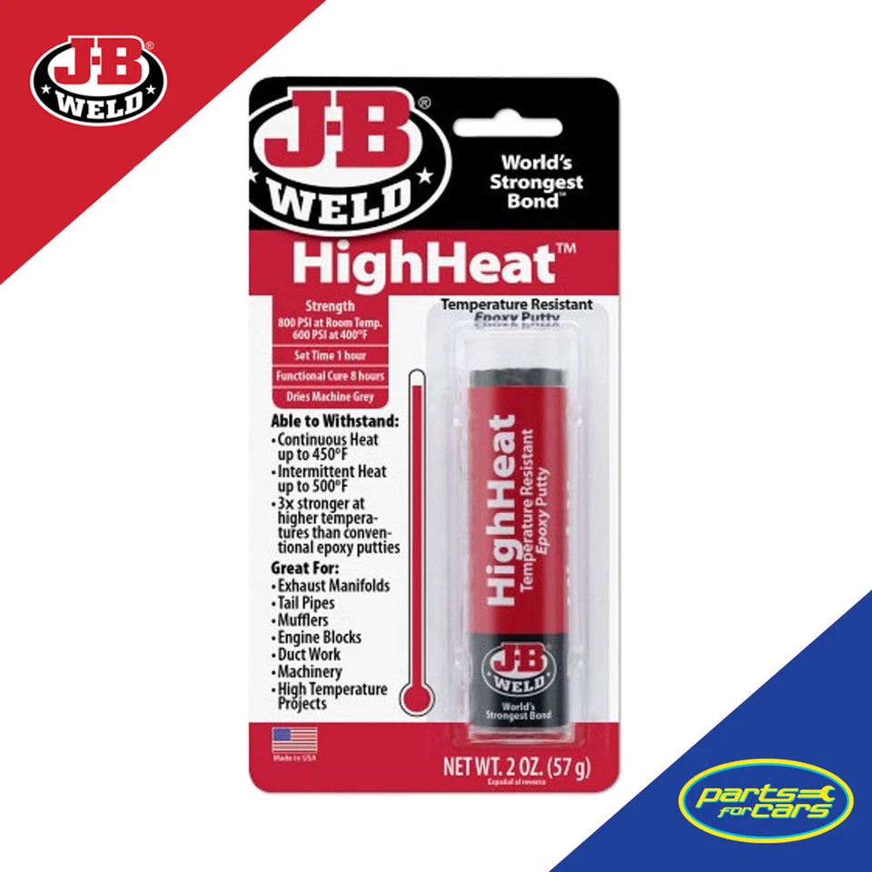 JB Weld High Heat Epoxy Putty Stick Perfect for Exhaust Repairs 500°F