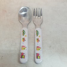 Set of Car, Plane, Boat, Train Toddler Fork/Spoon