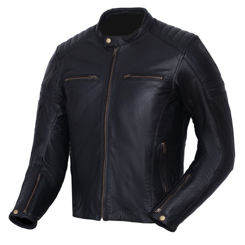 Chaquetas/abrigo extraíble de cuero de vaca 100 % cuero de vaca real para motocicleta Touring CE - Imagen 11 de 28