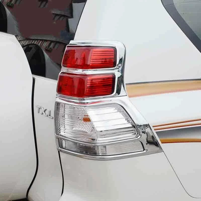Cubierta de moldura de lámpara de luz trasera de cromo ABS 2 piezas para Toyota Prado FJ150 2010-2013 Foto 4 de 4