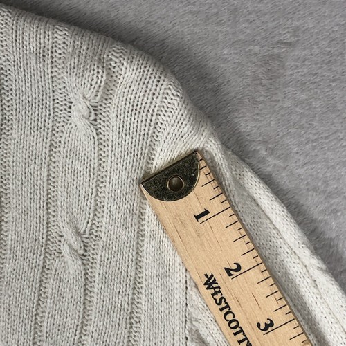 KAREN SCOTT Silk Angora Cardigan Sweater Sz XL Ivory Rhinestone Buttons Luxury - Picture 7 of 11