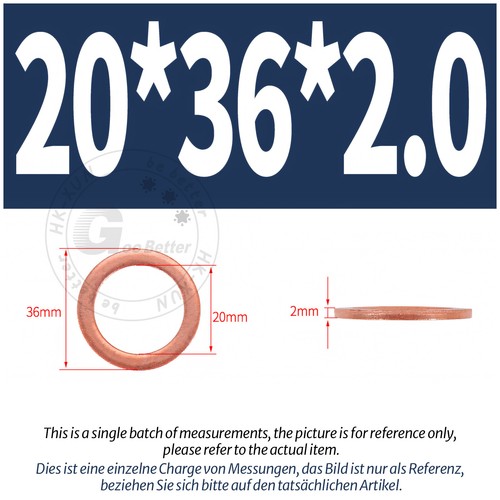 Copper Sealing Washers Metric - M3 M4 M5 M6 M8 M10 M12 - M60 Sump Plug Washer - Picture 109 of 130