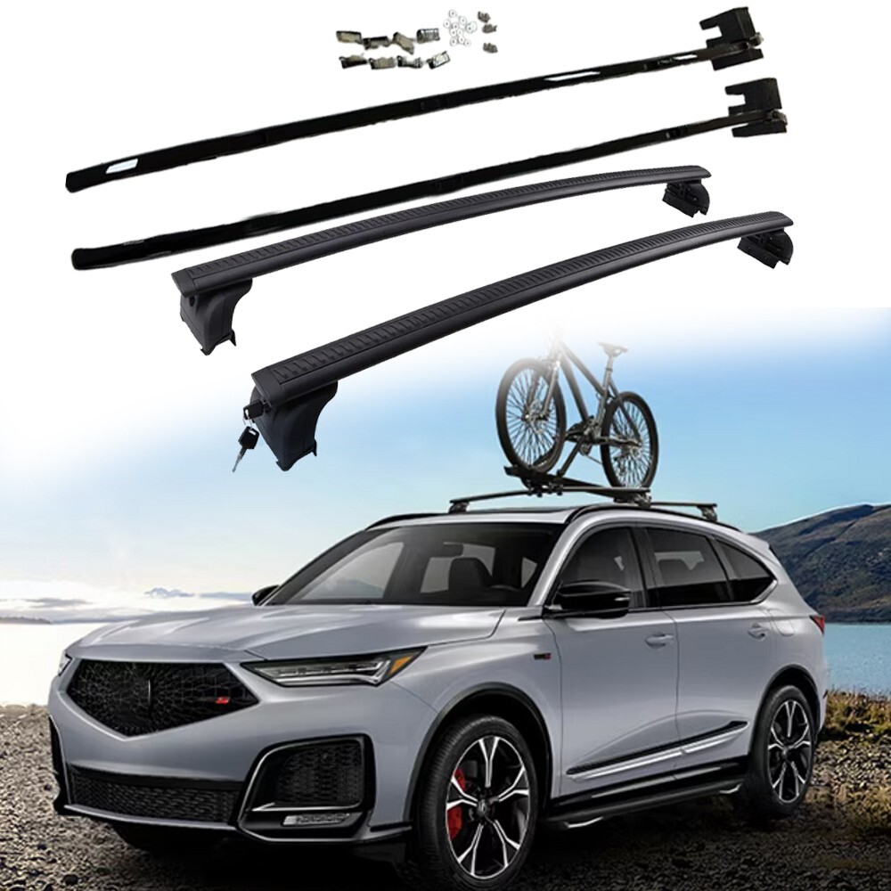 2PC Roof Rails +2PC Cross Bars Fit For Acura MDX 2022-2025 Luggage
