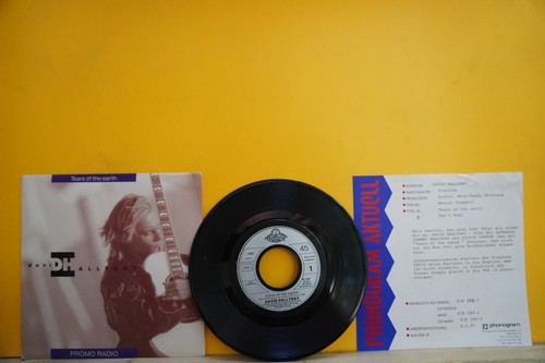 DAVID HALLYDAY - Tears of the Earth - PROMO 7" + PROMOTION SHEET 1990 France NM