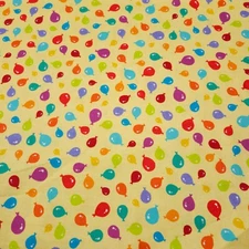 Smiling Safari Friends BTY P&B Textile Colorful Balloon on Yellow